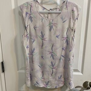Reitmans Pastel Tunic Blouse Floral Lightweight Flowy Office Casual Size Medium